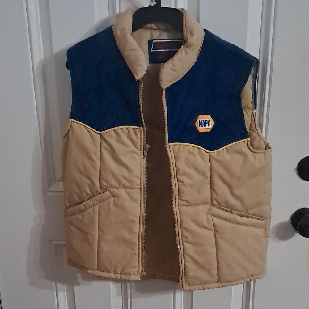 NAPA  Vintage Blue and Tan Puffer Vest